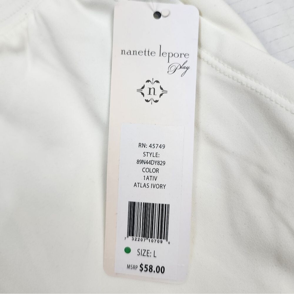 Nanette Lepore Play Ivory Cargo Joggers L NWT Soft Traveler Track Pants Neutral - Picture 15 of 15